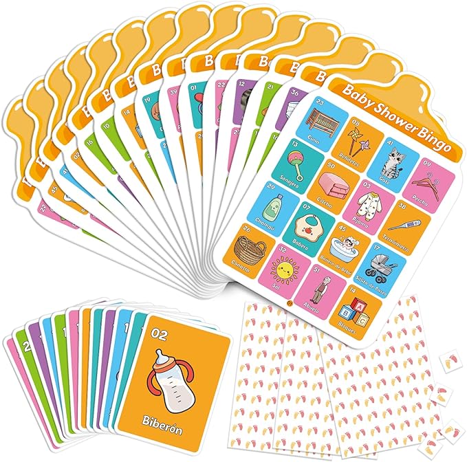Baby Shower Games for Girl Boy,40 Baby Shower Bingo Cards, Activities Games,Party Bingo for Adults Kids,Baby Shower Ideas
