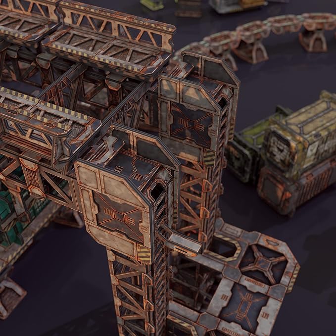 Sci-Fi Terrain: MagLev Depot v2, Abandoned Theme, Sturdy, Affordable, Great-Looking Full-Color Terrain, Quick and Easy to Assemble, Virtually Limitless Setups