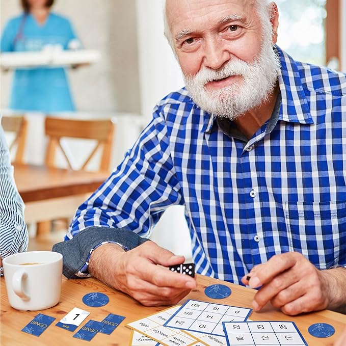 89 Pcs Bingo Game for Dementia Seniors Patients Products Including 29 Large Bingo Number Cards 54 Chips 6 Double-Sided Boards for Alzheimer's Dementia Activities Family Party