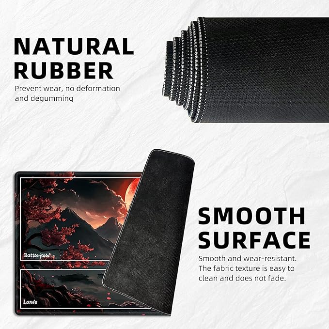 for MTG Playmat with Zones Storage Bag,for TCG Playmat and Playing Card Mat for Magic Board Games, Pagoda Non Slip Stitched Edges Game Mat, Rollable Foldable Card Playmats