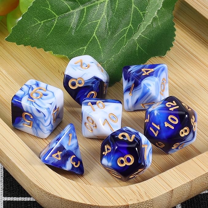 CiaraQ DND Polyhedral Dice Set with Dice Bag for Dungeons and Dragons RPG MTG Role Playing Table Games