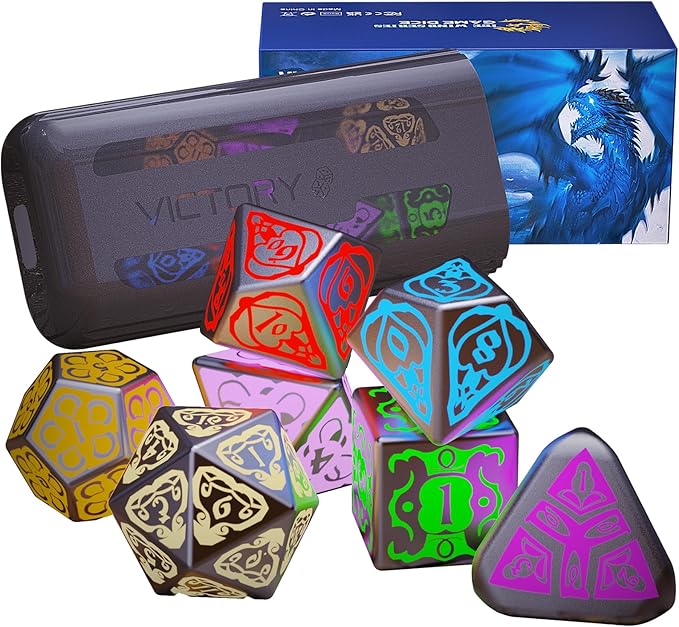 Wireless Charging DND Dice Set with Charging Box, Light Up Polyhedral Dice Set of D4 D6 D8 D10 D% D12 D20, 7PCS Glowing LED D&D Electronic Dice Set for RPG MTG Table Games