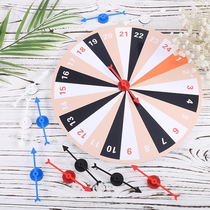 12pcs Arrow Game Spinners, 4 Colors Plastic Spinner Game Pointer Accessories Magnetic Spinners for Classroom Board Game Spinners for Activities DIY Projects (Green, Yellow, Red, White)