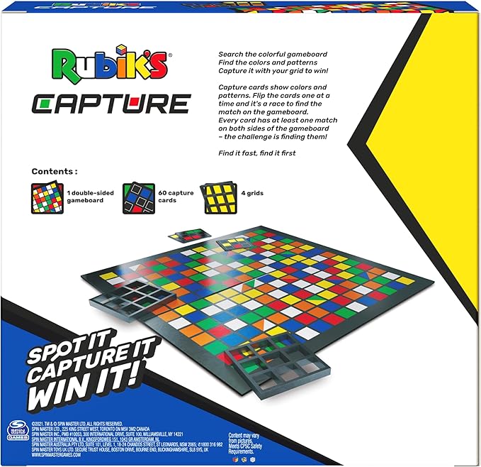 Rubik's Capture, Classic Fast-Paced Puzzle Strategy Sequence Retro Challenging Brain Teaser Board Game for Family Fun, for Adults & Kids Ages 8 and up
