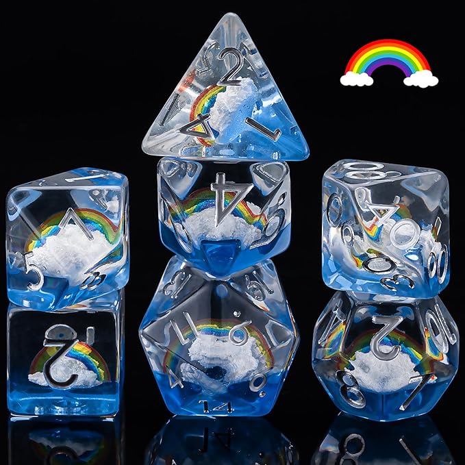 DND Resin Dice Set, Polyhedral D&D Dice Inclusion Dice for Dungeons and Dragons MTG RPG