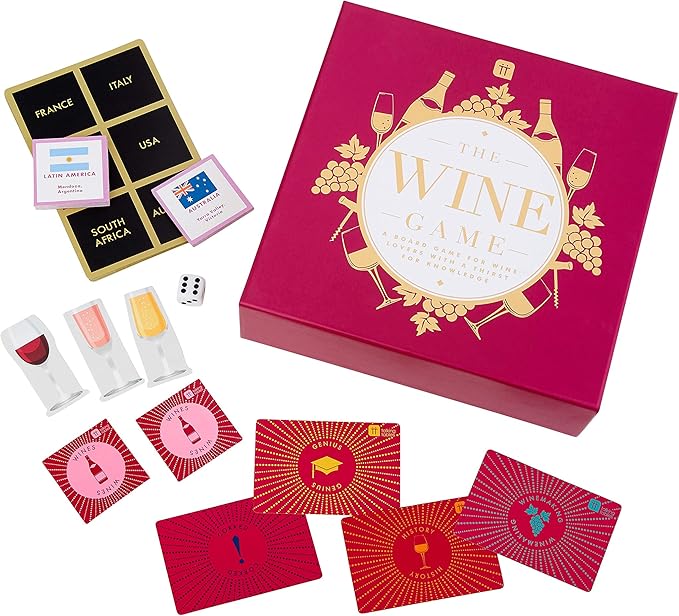 Talking Tables Wine Themed Trivia Board Game | Games Night | Adults, After Dinner Party, Table Game, General Knowledge, Wines Lover, Alcohol, Bottle, Drinking, Christmas, Birthday, Present (WINE-GAME)