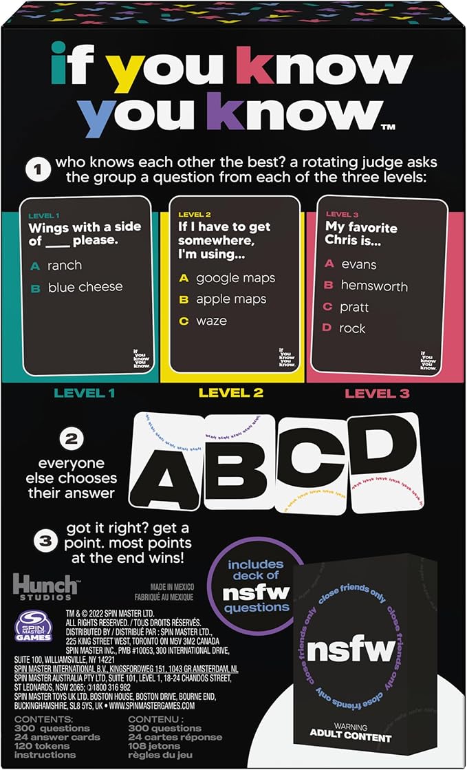 Spin Master Games, If You Know You Know IYKYK Card Game, Adult Party Game for Bachelorette Parties, College, Birthday, for Adults & Teens Ages 18+