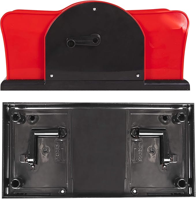 2 Deck Manual Card Shuffler with Hand Crank for Blackjack, Uno, Poker, Rummy Cards | Easy to Use Card Mixer Machine with 2 Free Decks