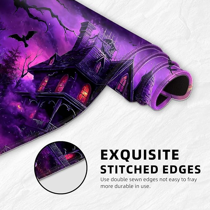 for MTG Playmat with Storage Bags, Card Playmat for TCG Card Playing Game,Rollable & Foldable for PTCG and Board Game Mat for Cards,Non-Slip Haunted House Desk Mat for Home Office