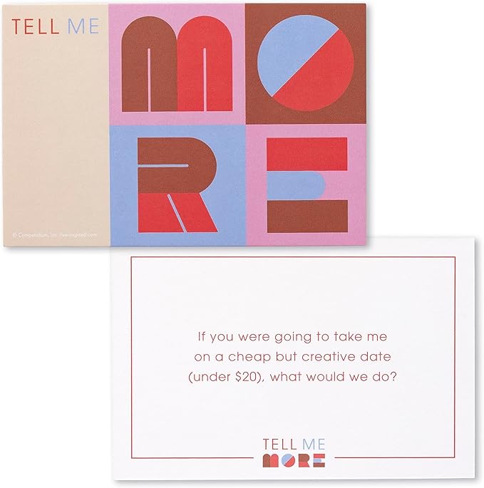 Tell Me More: Couples’ Edition – A Date Night Conversation Starter Game of 52 Questions to Deepen Your Connection with Your Partner