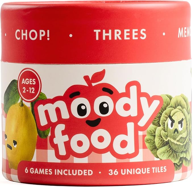 BlueMilk Moody Food by Chunky Deli | A New Twist on 6 Classic Card Games for Family Game Night Parties with Toddlers, Kids, and Adults 2+ Player, 3 Levels of Play, Easy Medium Hard