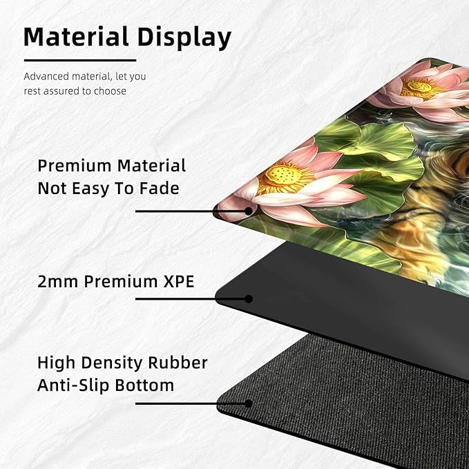 for MTG Playmat with Storage Bag, for TCG Playmat and Playing Card Mat for Magic Board Games, Non-Slip Tiger Desk Mat, Stitched Edges Game Mat, Rollable & Foldable Card Playmat