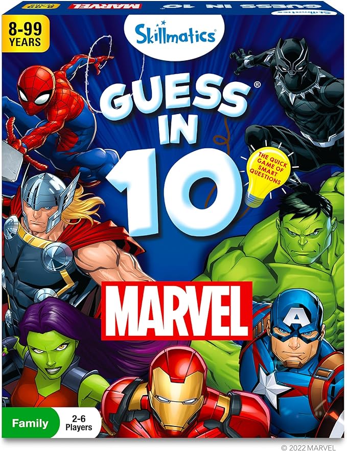 Skillmatics Guess in 10 Marvel, Perfect for Boys, Girls, Kids, Teens, Adults Who Love Card Games, Board Games, Toys, Avengers, Spiderman, Iron Man, Gifts for Ages 8, 9, 10 and Up