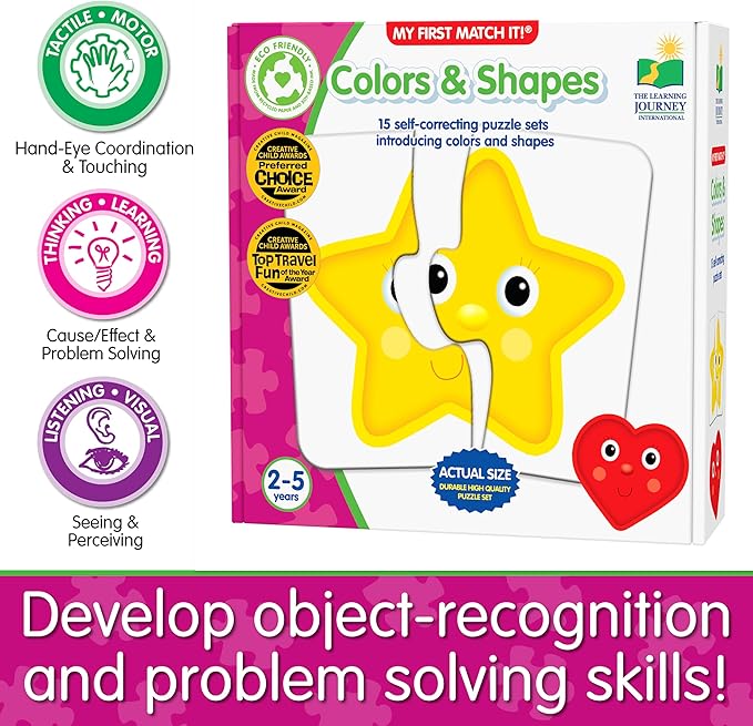 The Learning Journey: My First Match It - Colors and Shapes- 15 Piece Self-Correcting Matching Puzzles - First Learning Toys for Toddlers 2-5 - Award Winning Toys