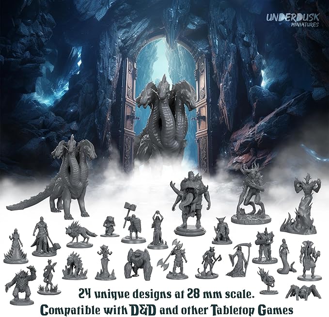 Chaotic Encounters - 64 Tabletop Gaming Miniatures for RPG/Unpainted DND Miniatures/Bulk Dungeons & Dragons Miniatures/D&D Miniatures Monsters/DND Minis/DND Figures Starter Pack/Pathfinder