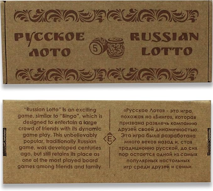 Russian Loto Family Board Games - Russian Bingo Game for Adults - Tombola Game - Russian Lotto Game with Wooden Barrels and Bingo Cards - Table Games