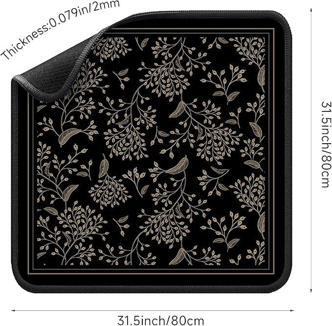 Mahjong Mat for Table - Durable Mahjong Table Cover with Unique Design, Premium Mahjong Accessories, Perfect Mahjong Gifts for Women, Game Mat for Mahjong and Board Game Enthusiasts (Noir Floral)