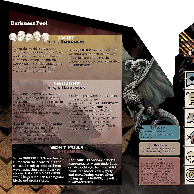 Return to Dark Tower: RPG Adversary GM Screen - Roleplaying Game Accessory, Full-Color 3 Panel Screen