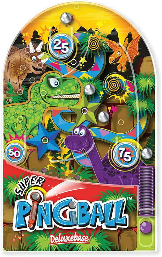 Pingball - Dinosaur by Deluxebase. Classic Retro Handheld Arcade Toy, Pinball Small Travel Game for Kids, Non-Electronic Games for Great Gifts and Party Favors.