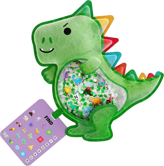 BIZYBOO - The Original Seek & Find Plush - Hidden Object Search Problem Solving Educational Matching Game for Kids 2 and Up (Spike)