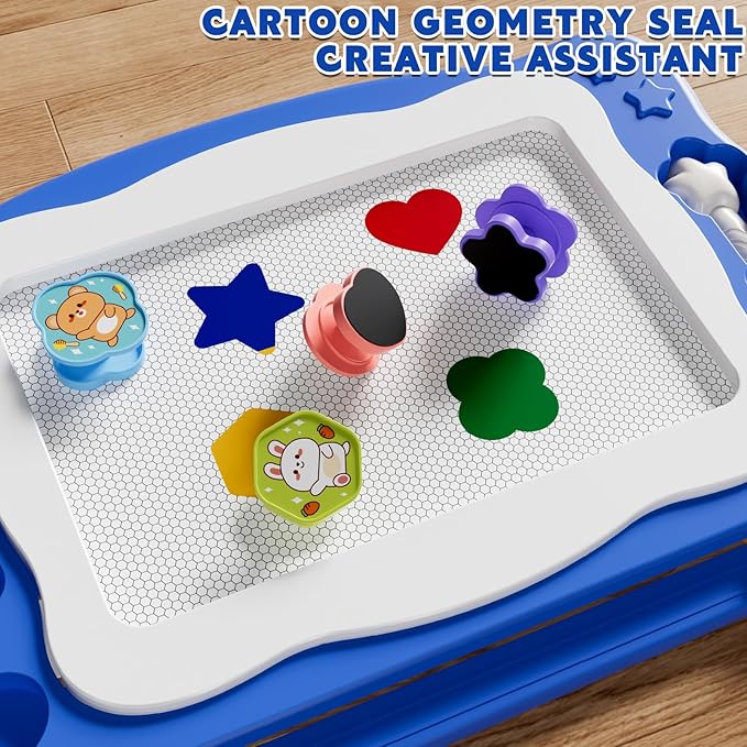 Magnetic Drawing Board Large Doodle Board Toddler Toys for Girls Boys 3 4 5 6 7 Year Old Kids, Montessori Preschool Educational Travel Toys Gifts Etch A Colorful Sketch Magnet Erasable Writing Pad
