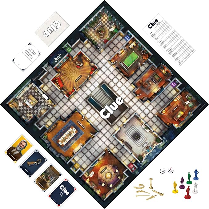 Clue Board Game for Kids Ages 8 and Up, Reimagined Clue Game for 2-6 Players, Mystery Games, Detective Games, Family Games for Kids and Adults