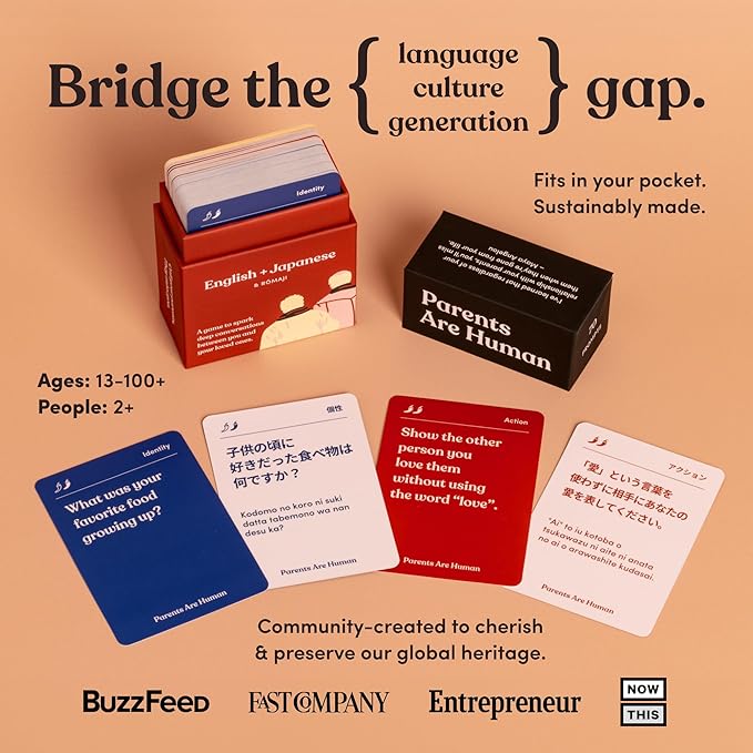 Parents Are Human Bilingual Conversation Cards, English + Japanese