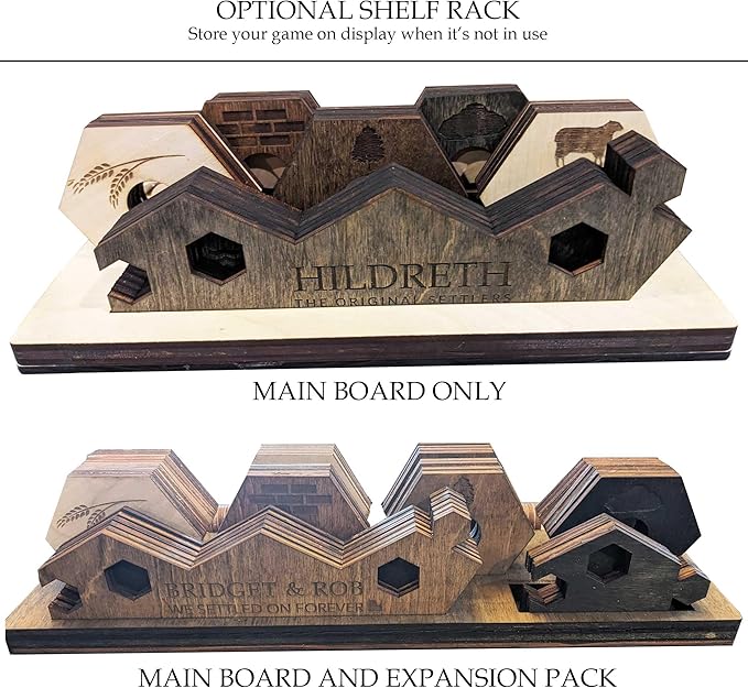Custom Wood Settler Game Board - 2-4 Players | Main Board Walnut Frame | Compatible with Catan