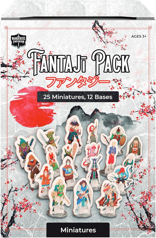 Hard Flat Minis for DND Miniatures with Bases | 28mm - 32mm Scale Dungeons and Dragons Starter Set 5e (Fantaji Pack, 25, Miniatures)