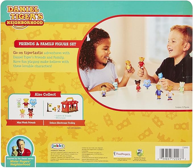 Daniel Tiger's Neighborhood Friends & Family Figure Set (10 Pack) Includes: Daniel, Friends, Dad & Mom Tiger, Tigey & Exclusive Figure Pandy [Amazon Exclusive]
