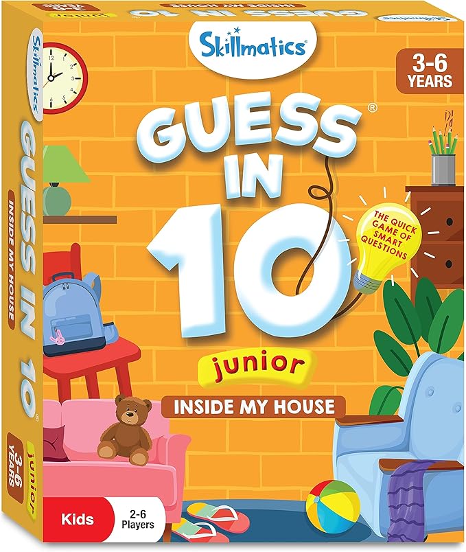 Skillmatics Guess in 10 Junior Inside My House for Kids, Boys, Girls, Who Love Card Games, Board Games & Educational Toys, Gifts for Ages 3, 4, 5, 6