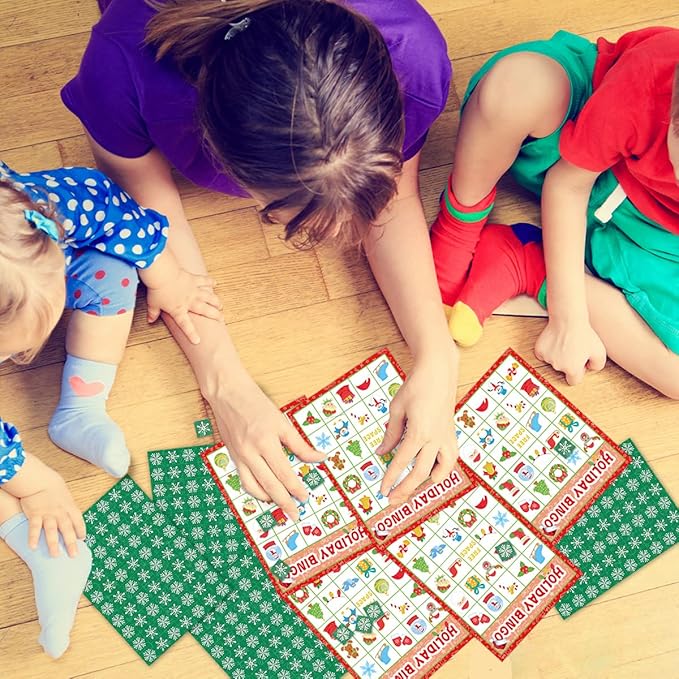 Fancy Land Christmas Bingo Game for Kids 24 Players Holiday Party Supplies