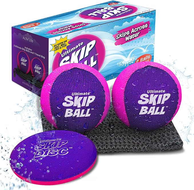 Activ Life The Ultimate Skip Ball – Water Bouncing Ball (2 Pack) Create Lasting Memories with Your Friends & Family at The Beach, Lake or Pool - Great for All Ages