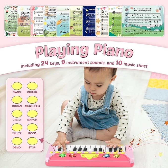 Learning Activity Table for 2-4 Year Old Girl Gifts, Kids Learning Writing Drawing Board, Christmas Birthday Gifts for 2 3 4 5 Years Old Girls, Educational Toy Gifts for Toddlers