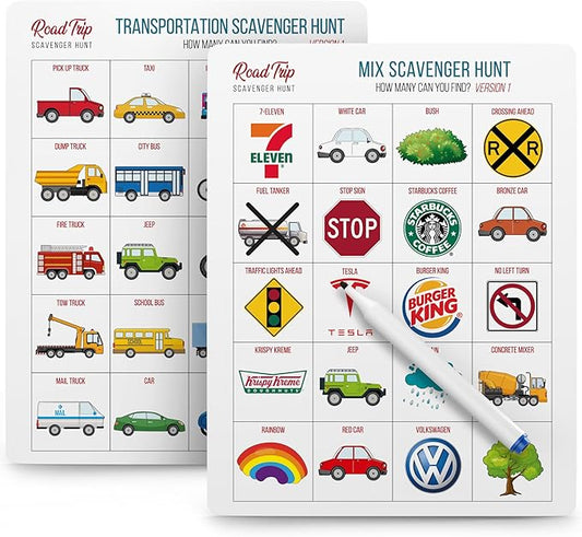 WELL BALANCED Car Bingo - Road Trip Essentials: Car Activities and Games for Kids Ages 4-8