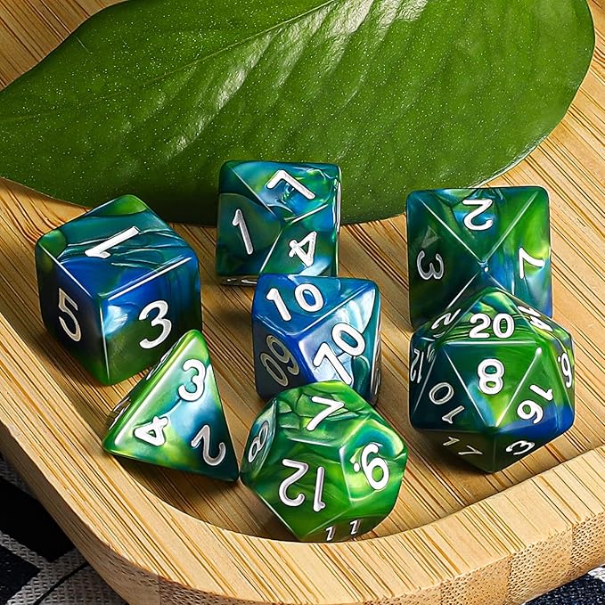 CiaraQ DND Polyhedral Dice Set with a Black Dice Bag for D&D RPG MTG Role Playing Table Games