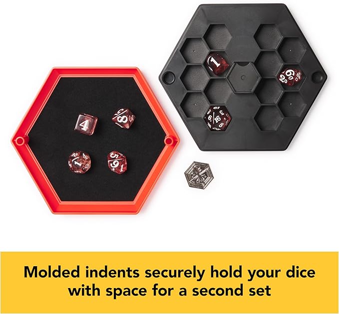 Spin Master Games, Campaign Dice, Premium Dice to Go, Set of Polyhedron Dice for RPG & Board Games, Storage Case, DND Dungeons and Dragons, MTG Magic The Gathering, for Ages 8 & Up