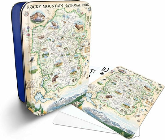 Rocky Mountain National Park Map Standard 52-Deck Playing Cards - Official Vegas Poker Size