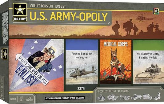 MasterPieces Opoly Board Games - U.S. Army Opoly - Officially Licensed Board Games For Adults, Kids, & Family