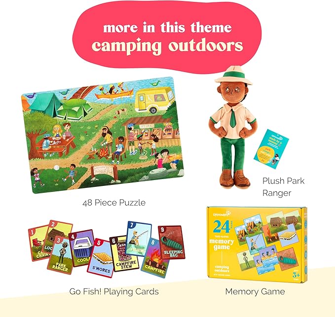 by Little Likes Kids - Camping Outdoors Go Fish! Card Game - Classic Family Game for Kids Toddlers Preschool - Diverse, Multicultural Matching Pairs Game