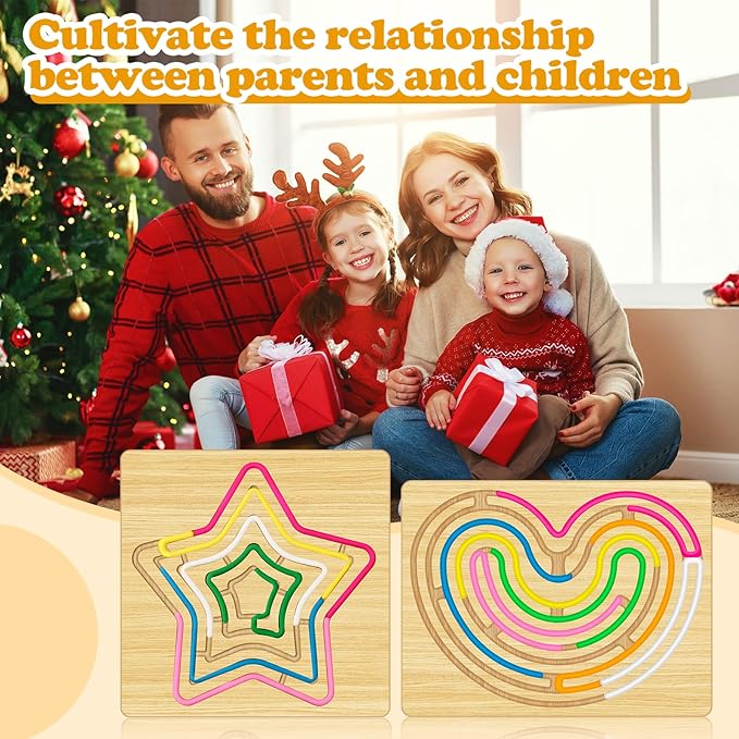 2 Pack Sensory Activity Board, 2 in 1 Double-Sided Game Design Sensory Activity Board, Suitable for Children Over 3 Years Old and Adults with ADHD and Autism, Comes with Storage Bag and 22 Strings