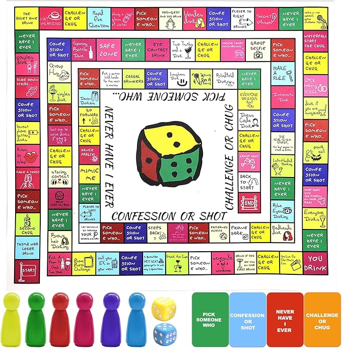 Funny Party Drinking Games, Leather Mat Land Drinking Board Game for Adults, More Than 101 Unique Spaces for Calling Out Friends, Hilarious Adult Party Games for Game Night