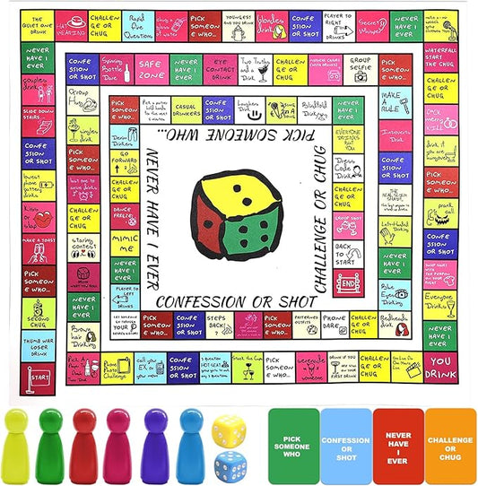 Funny Party Drinking Games, Leather Mat Land Drinking Board Game for Adults, More Than 101 Unique Spaces for Calling Out Friends, Hilarious Adult Party Games for Game Night