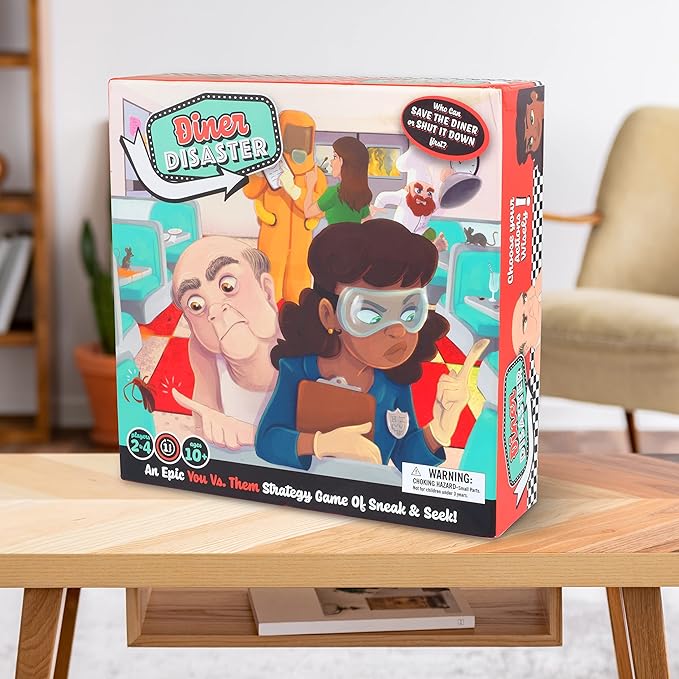 Diner Disaster – Hilarious Strategy Board Game for Families & Friends | Restaurant Owner vs. Health Inspector Party Game | Ages 8+ | 2–4 Players