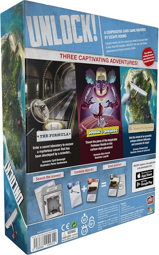 UNLOCK! Escape Adventures Card Game - Escape Room-Inspired Cooperative Adventure, Fun Family Game for Kids and Adults, Ages 10+, 1-6 Players, 1 Hour Playtime, Made by Space Cowboys
