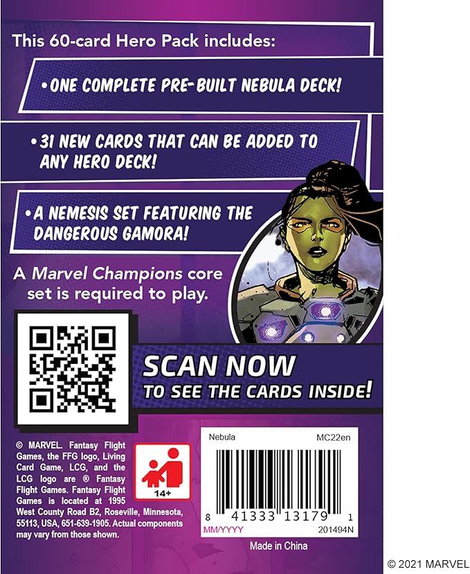 Marvel Champions The Card Game Nebula HERO PACK - Superhero Strategy Game, Cooperative Game for Kids and Adults, Ages 14+, 1-4 Players, 45-90 Minute Playtime, Made by Fantasy Flight Games