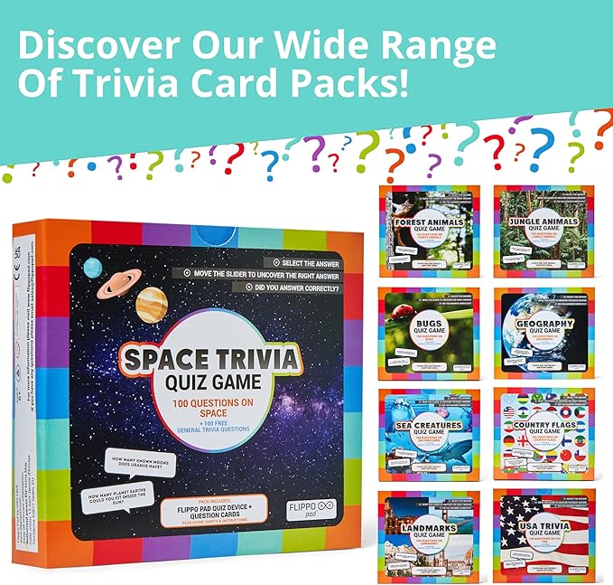 Quiz Device Game - Country Flag Pictures - Trivia Quiz Game - 25 Cards - 200 Questions - Educational & Fun - Ideal Travel Games for Kids - Family Quiz Games - Portable Pack - Age 6+