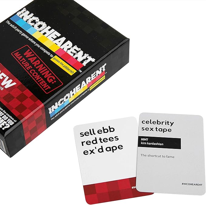 Incohearent Expansion Pack NSFW Edition by Relatable, Designed to Add on to Incohearent Core Game, Funny Card Game for Adults, Good for Party Games or Gag Gifts, Includes 180 Cards to Add to Main Game