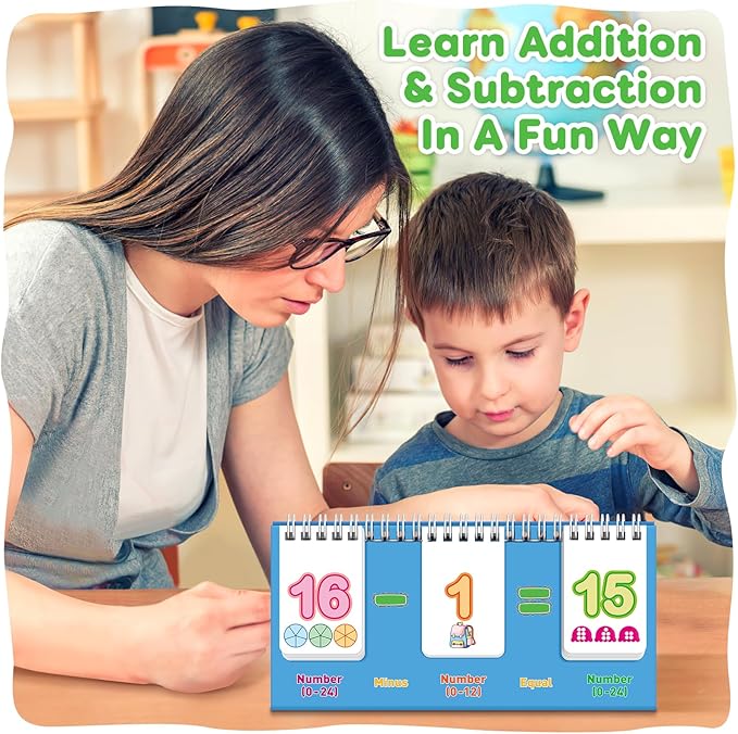 Addition and Subtraction Flash Cards,0-24 Math Facts Manipulatives Games Preschool Kindergarten 1st 2nd Grade Classroom Must Haves,Counting Educational Toy Learning Activities Homeschool