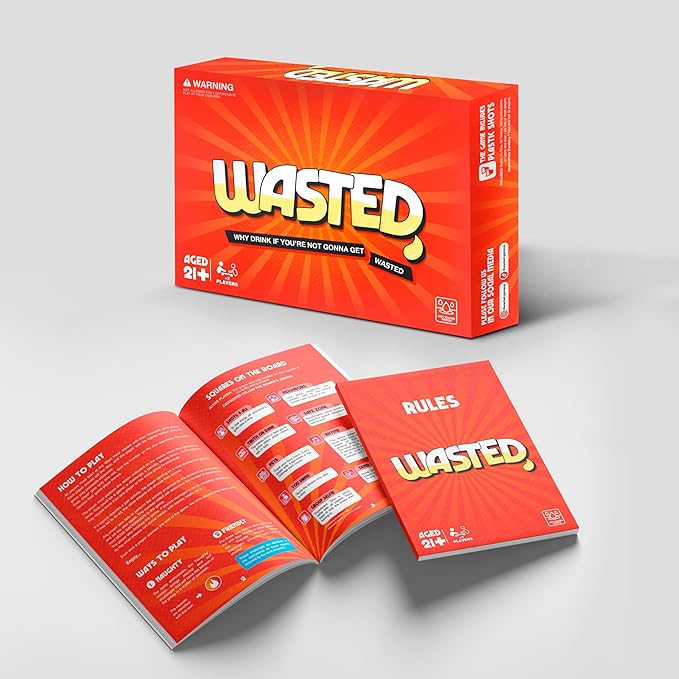 Wasted: A Drinking Game with 100+ Spicy & Friendly Challenges for Every Party Enviroment - College & Adult Drinking Game for Game Nights